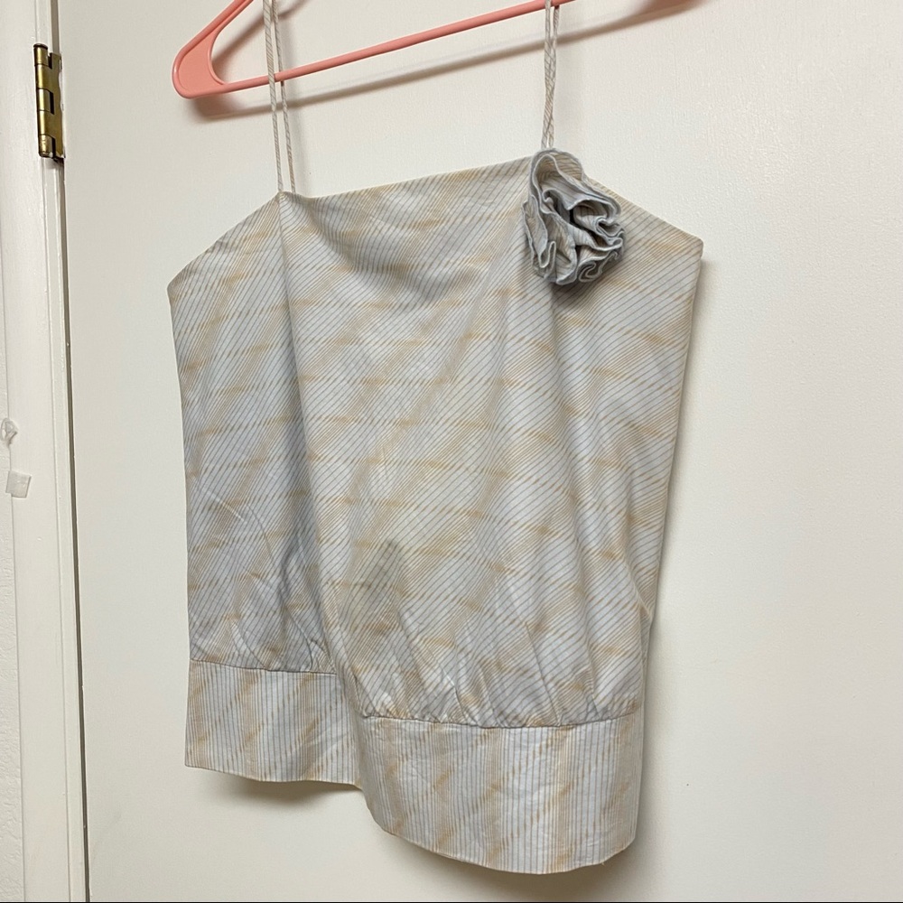 NWT Gap blue brown flower pin cami top womens medium. - Picture 2 of 8